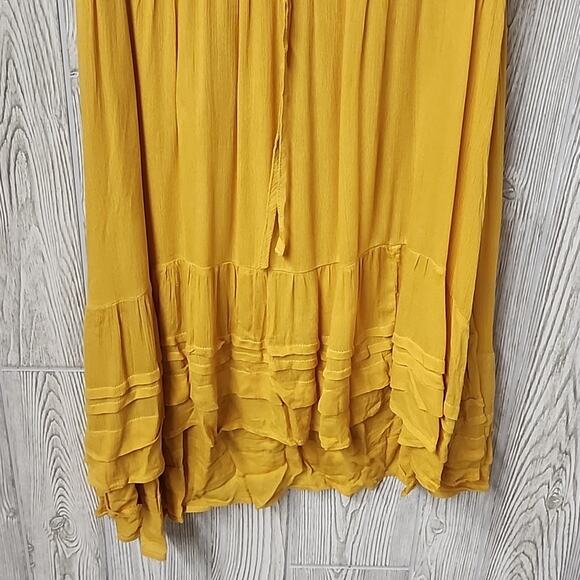 UMGEE Yellow Sleeveless Tierred Mini Dress Womens Size Small NEW - Picture 3 of 9